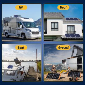 Solar Panel Mount Brackets, 32 in with Foldable Tilt Legs 0-90° Adjustable Solar Panel Tilt Mount Brackets Set Installed on Any Flat Surface for RV, Roof, Boat, Any Off-Grid Systems