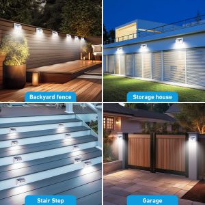 Solar Lights Outdoor Motion Sensor [138 LED/6 Packs] Solar Security Lights with 3 Lighting Modes Solar Wall Lights Waterproof Solar Powered Lights for Garden Fence Yard Deck, White