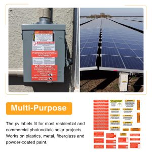 Shuisen 35 Pcs PV Solar Labels,Electrical Panel Stickers,Photovoltaic Safety Power Source Caution Labels Meet The NEC 2020,2017 Standards for Most Residential & Commercial Photovoltaic Solar Projects