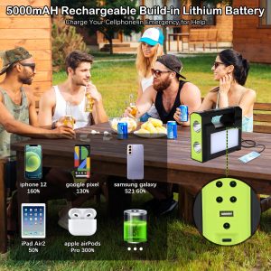 Solar Generator with Solar Panels,13000mAh Portable Power Station,Solar Powered Generator for Camping,Portable Generator with LED Flashlight for Home Use,Outdoors,Hunting,Emergency