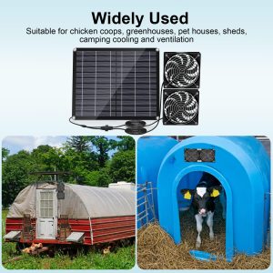 Solar Fan, 30W Solar Powered Fan, Greenhouse Solar Fan. Suitable for small chicken coops, pet houses, and solar ventilationFan, IPX7 waterproof solar panel fan Kit