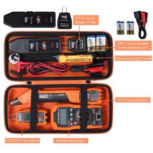 khanka Hard Case Replacement for Klein Tools ET310 AC Circuit Breaker 69149P Electrical Test Kit Digital Multimeter 80016 Circuit Breaker Finder Tool Kit, Home Tester Kit Bag Storage Organizer