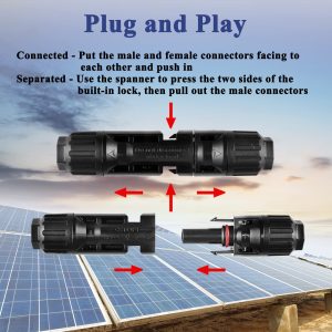 MUYI 42PCS Solar Panel Connector IP67 Waterproof Solar Connectors 1000V 30A Male/Female Plug with 2PCS Spanners (10 Pairs)