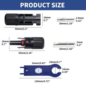 Teen Dream 12 PCS Solar Connectors Male/Female IP67 Waterproof Connectors with Spanners Solar Panel Cable Connectors (6 Pairs Solar Connector)