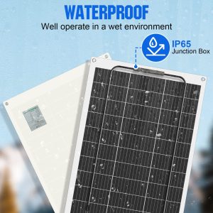 ECO-WORTHY 130 Watt 12 Volt Monocrystalline Flexible Solar Panel Semi-Flexible Bendable for Off- Grid System, RV, Caravan, Camper, Boats, Roofs, Uneven Surfaces