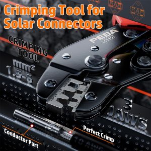 PEBA Crimping Tool Solar Connector kit for Solar Panel PV Cable, with Solar Crimper AWG16-10, Wire Stripper, Cable Cutter, Solar Connector Spanner Wrench, Complete Solar Assembly Tool Box Kit