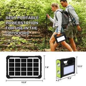 Solar Generator with Solar Panels,13000mAh Portable Power Station,Solar Powered Generator for Camping,Portable Generator with LED Flashlight for Home Use,Outdoors,Hunting,Emergency