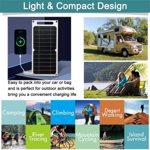 Aocoray Mini 5V 6W USB Solar Panel, Portable 5 Volt 6 Watt High Efficiency Monocrystalline Solar Panel Battery Charger for Cellphone Power Bank Camera Fan Camping Lantern etc.