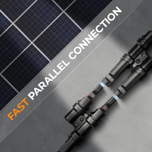 Pjerjzn Solar Panel Connector 2 to 1 Solar Y Branch Solar Panel Splitter 2 Way 1000V FMM+MFF Y Branch Solar Panel Parallel Connectors for Parallel Connection Between Solar Panels (1 Pair 2 to 1)