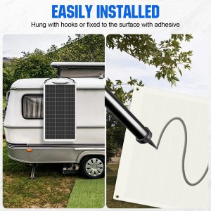 ECO-WORTHY 130 Watt 12 Volt Monocrystalline Flexible Solar Panel Semi-Flexible Bendable for Off- Grid System, RV, Caravan, Camper, Boats, Roofs, Uneven Surfaces