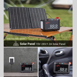 POWSTREAM Solar Generator 88.8Wh Portable Power Station with Solar Panel Included, Lithium Ion Battery Power Bank with AC USB Output for Outdoor Camping Adventure Home Emergency Blackout Trip