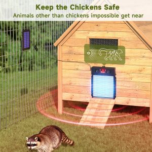 Automatic Chicken Coop Door, Solar Powered Chicken Coop Door with Timer, 4,000mAh Battery Operated,Auto Chicken Door with Light Sensor and Remote Controls