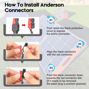 PAEKQ Anderson Y Splitter Cable Solar Panel Connector 1 to 3 Branch Parallel Adapter Cable for Portable Solar Generator Power Station Compatible with Goal Zero Jackery High Power Pole Port Connector