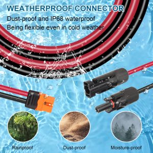 MOOKEERF Solar to XT60i Cable 10AWG 15FT Solar Panel to XT60i Adapter Connector XT60i-F Extension Cable for Portable Power Station Solar Generator