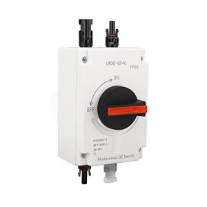 Solar PV DC Quick Disconnect Switch 1500V 32A, DC Miniature Circuit Breaker IP66 Solar Combiner Box for Solar Panel System RV (Basic Type)