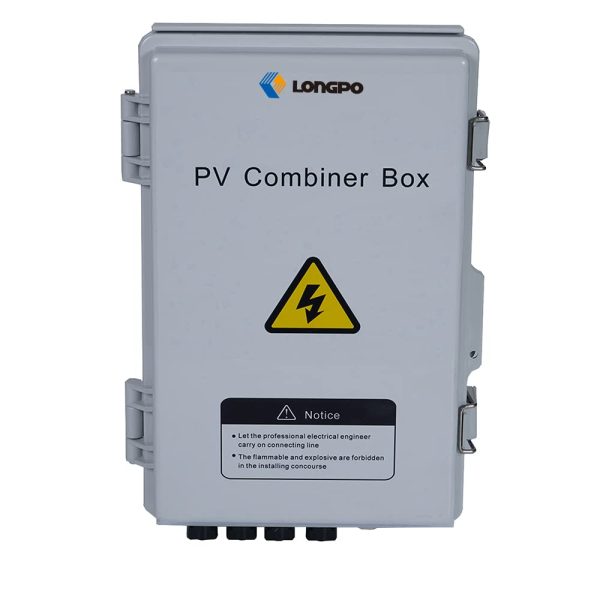 lopopvsys 4 String PV Combiner Box with Lightning Arreste, 15A Rated Current Fuse and 2P 63A Circuit Breakers for On/Off Grid Solar Panel System (4 String PV Combiner Box)