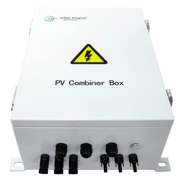 AIMS Power 3 String Solar Array Combiner Box 60A 200 VDC 3 Inputs 10KW Prewired, 1000V DC Max Input, 125A Resettable Output Breaker, Diode Protected, MC4 Compatible Input and Out Connections