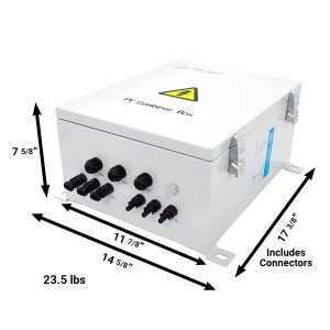 AIMS Power 3 String Solar Array Combiner Box 60A 200 VDC 3 Inputs 10KW Prewired, 1000V DC Max Input, 125A Resettable Output Breaker, Diode Protected, MC4 Compatible Input and Out Connections