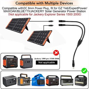 MJPOWER 8mm Combiner 3.3ft 14AWG DC 8mm Male to Female 2X Combiner Cable Y Splitter Solar Parallel Adapter Cord for Jackery/Goal Zero/BLUETTI/Anker and more DC7909 Portable Power Station & Solar Panel