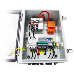 AIMS Power 3 String Solar Array Combiner Box 60A 200 VDC 3 Inputs 10KW Prewired, 1000V DC Max Input, 125A Resettable Output Breaker, Diode Protected, MC4 Compatible Input and Out Connections