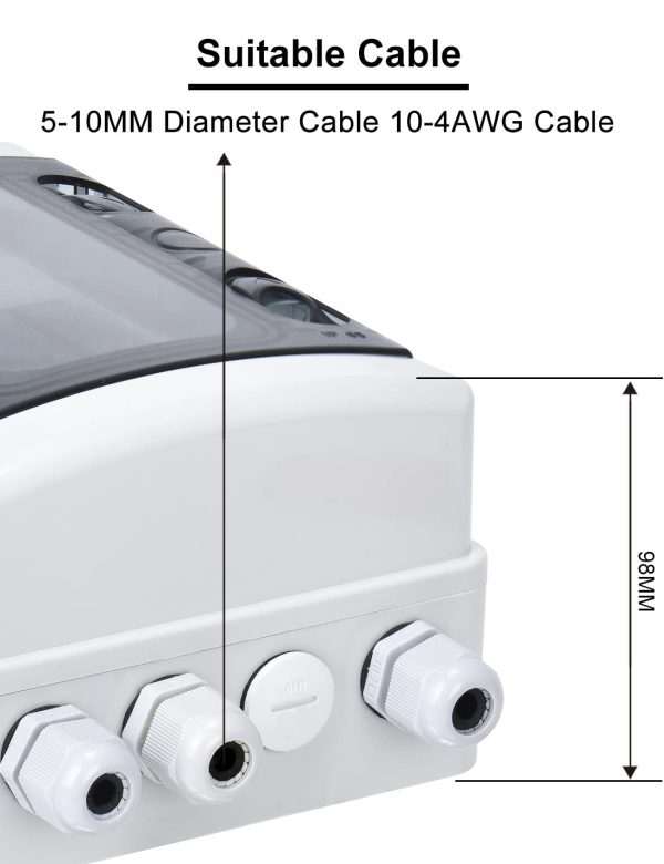 DIHOOL Solar Panel Disconnect Switch, RV Breaker Box, 40 Amp DC1000V PV Combiner Box IP65