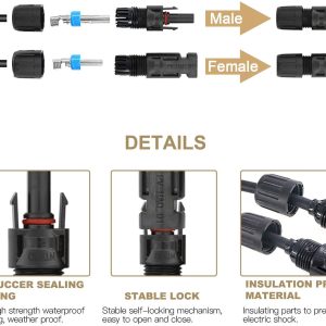 DasMarine Solar Crimping Tools,Solar Combiner box Include Wire Stripper and Cutter,10pcs Male Female Connector, 1 Pair Solar Connector Assembly Tool Spanner,Connector Tools for 2.5/4.0/6.0mm²