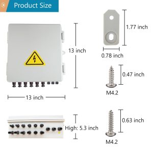 PV Combiner Box Solar Combiner Box 6 String pv Combiner Box Lightning Arreste for On/Off Grid Solar Panel System Solar Panels