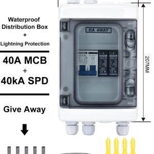 DIHOOL Solar Panel Disconnect Switch, RV Breaker Box, 40 Amp DC1000V PV Combiner Box IP65