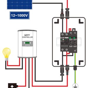 DIHOOL Solar Panel Disconnect Switch Box 40 Amp DC Circuit Breaker Box, 1000V PV Combiner Box for RV