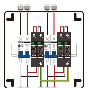 DIHOOL Solar Disconnect Switch 2 in 2 out 40 Amp DC500V, PV Combiner Box