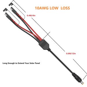 SolarEnz DC8MM to SAE Y Branch Parallel Adapter Solar Combiner Cable for Solar Panel Charge Solar Generator Explorer 160 240 500 1000 1500 2000 and GZ Yeti DC7909 Connector Portable Power Station