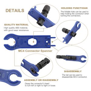 DasMarine Solar Crimping Tools,Solar Combiner box Include Wire Stripper and Cutter,10pcs Male Female Connector, 1 Pair Solar Connector Assembly Tool Spanner,Connector Tools for 2.5/4.0/6.0mm²