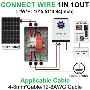 CNLonQcom Solar Disconnect Switch 40 Amp DC 500V with Surge Protector and IP65 Solar PV Combiner Box for Outdoor Solar Panel System