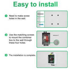 CNLonQcom Solar Disconnect Switch 40 Amp DC 500V with Surge Protector and IP65 Solar PV Combiner Box for Outdoor Solar Panel System