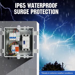 PV Combiner Box 1 String Solar Distribution Box with 25A, 125A DC Circuit Breakers, 63A AC Circuit Breakers, and Surge Protection. Solar PV Breaker Box fit for Wide Voltage 4/5KW Solar Inverter System