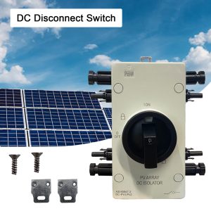 MicrOutdoor Solar Panel Switch Disconnect IP66 Solar Disconnect Switch Box 64A Solar PV DC Isolator Switch Disconnector Solar Combiner Box for Solar Panels PV DC Switch for Solar Power System