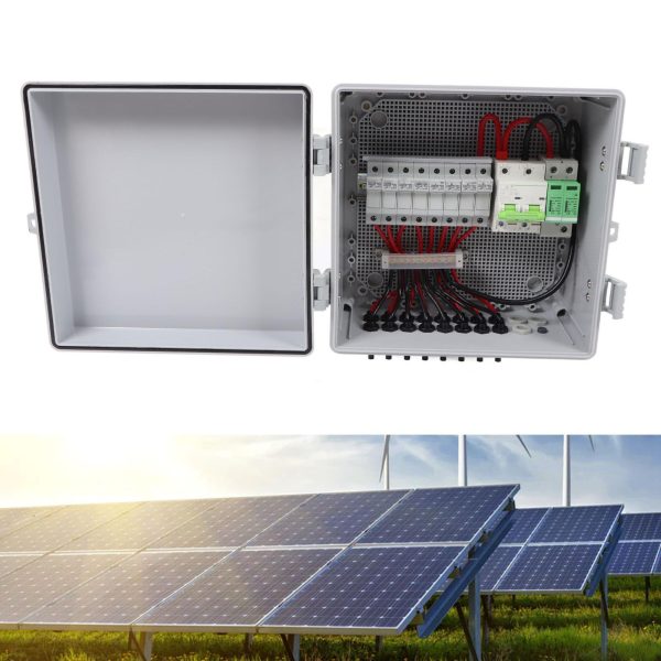 PV Combiner Box, 8 String Solar Combiner Box, DC Circuit Breaker and 10A Rated , for On Off Grid Solar Panel System