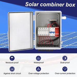 MECCANIXITY 6 String Metal Solar Combiner Box, PV Combiner Box With15A Rated Current Fuse, Surge Protective Device and 63A Circuit Breaker, White