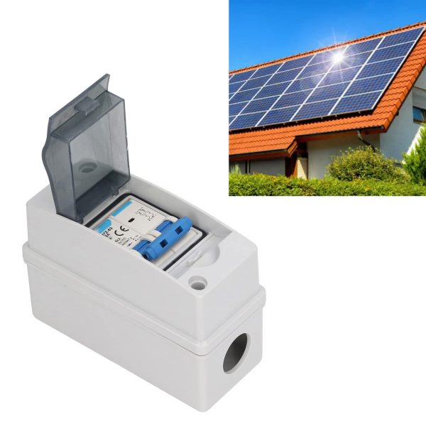 63A 1000V PV Solar DC Disconnect Switch IP65 Waterproof Photovoltaic Isolator DC Miniature Circuit Breaker Combiner Box Overvoltage for Households RVs Outdoor Use