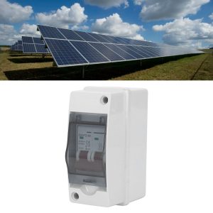 DC Disconnect Switch, IP65 Waterproof 500V 2 String PV Solar Combiner Box Mini Circuit Break Good with Connector for Power Generation System (40A)