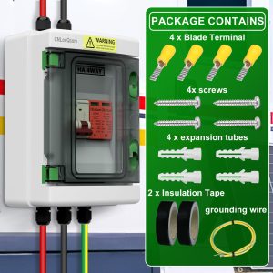 CNLonQcom Solar Disconnect Switch 40 Amp DC 500V with Surge Protector and IP65 Solar PV Combiner Box for Outdoor Solar Panel System