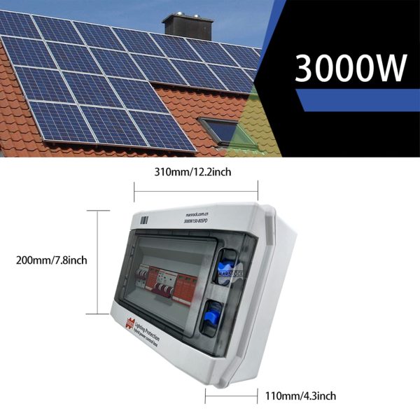 MARS ROCK Lighting Protection Wind Solar Hybrid Power Control Box PV DC Combiner AC Distribution Box for Wind Solar Power System with DC AC SPD Surge Protection Arrester (3000W150-80SPD-X)