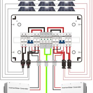 DIHOOL PV solar combiner box for solar panels 4 String 25 Amp IP65 junction box DC500V 50A circuit breaker 4 in 2 out