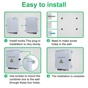 CNLonQcom Solar PV Combiner Box 6 Strings DC500V 100A with Surge Protector, DC Disconnect Switch and PV Fuse, Outdoor IP65 Waterproof for Solar Panels System