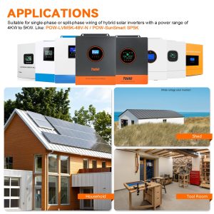 PV Combiner Box 1 String Solar Distribution Box with 25A, 125A DC Circuit Breakers, 63A AC Circuit Breakers, and Surge Protection. Solar PV Breaker Box fit for Wide Voltage 4/5KW Solar Inverter System